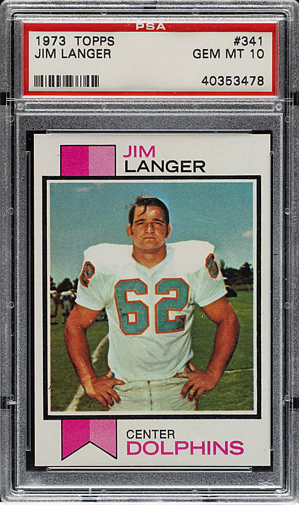 1973 Topps Football #341 Jim Langer PSA GEM MINT 10