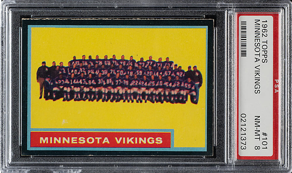 1962 Topps Football #101 Minnesota Vikings Team PSA NM-MT 8