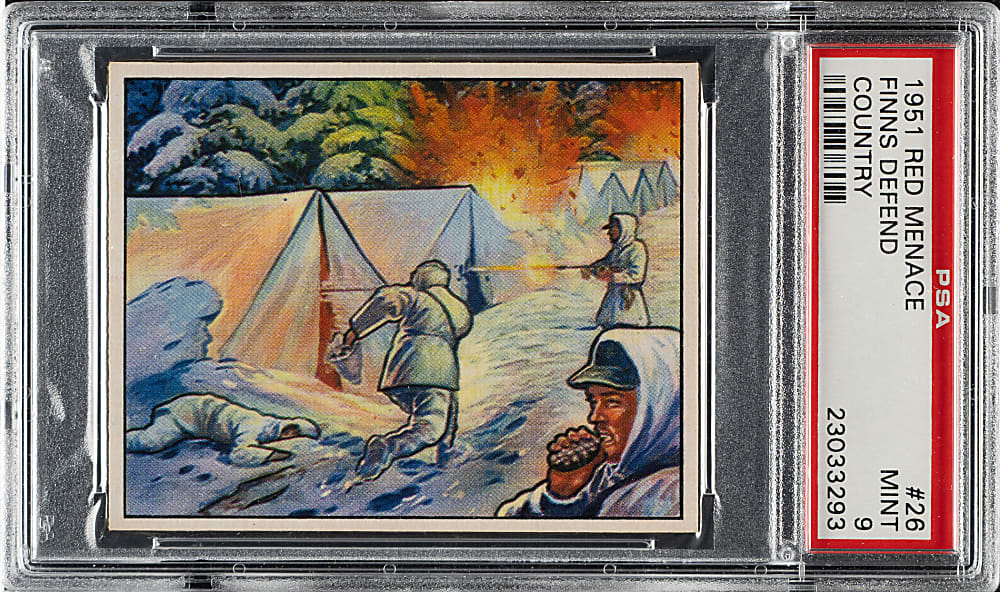1951 Bowman "Red Menace" #26 Finns Defend Country PSA MINT 9