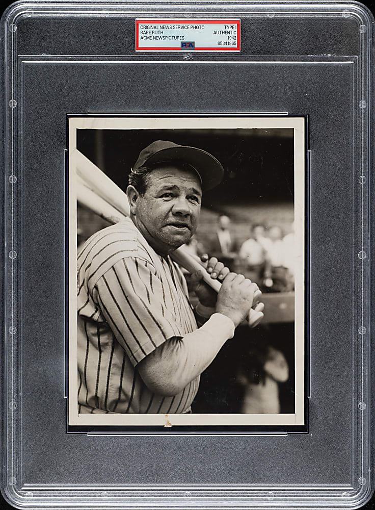 1942 Babe Ruth Original ACME Newspictures Photograph PSA/DNA Type I