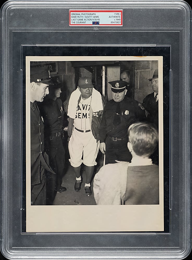 Circa 1945 Babe Ruth Original The Hartford Courant Photograph PSA/DNA Type I - Last Game in Action