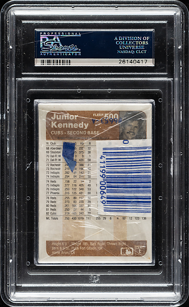 1983 Fleer Unopened Cello Pack PSA MINT 9 - Ryne Sandberg Rookie on Top