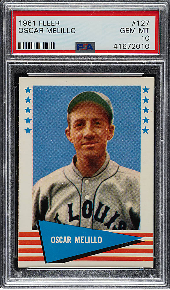 1961 Fleer All-Time Greats #127 Oscar Mellilo PSA GEM MINT 10