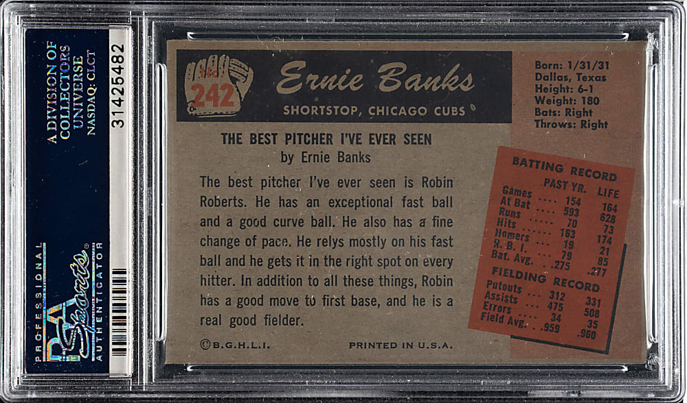 1955 Bowman #242 Ernie Banks PSA NM-MT 8
