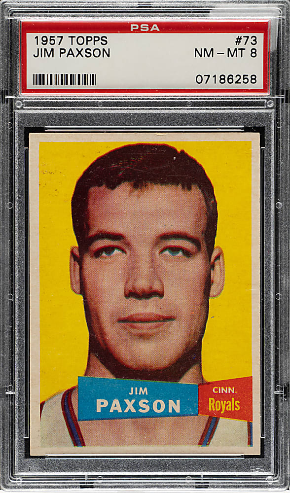 1957-1958 Topps Basketball #73 Jim Paxson PSA NM-MT 8