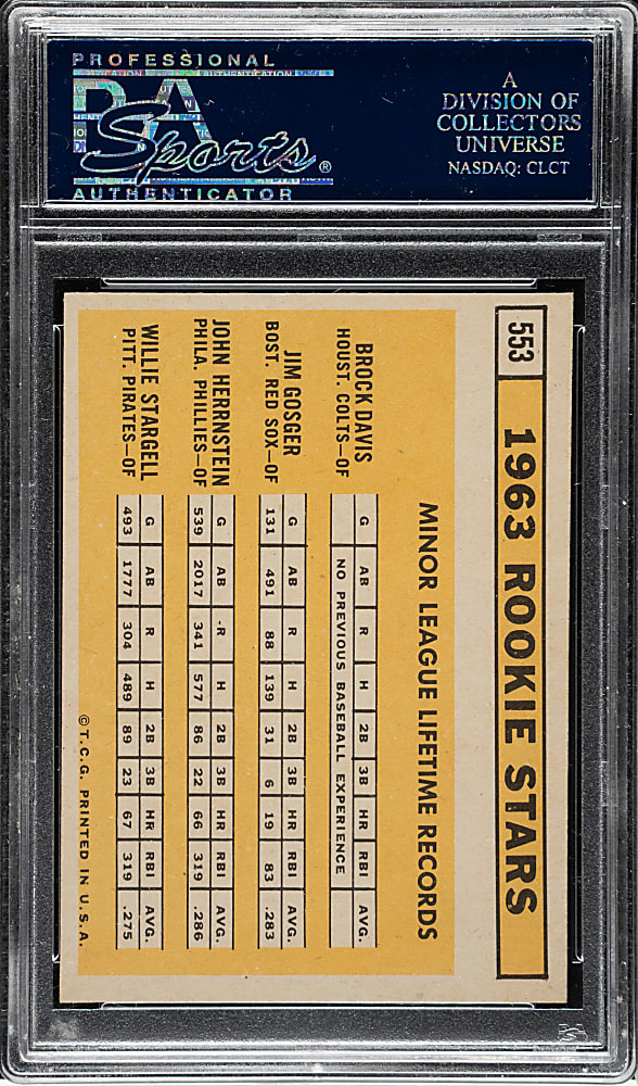 1963 Topps #553 Willie Stargell Rookie PSA NM-MT 8
