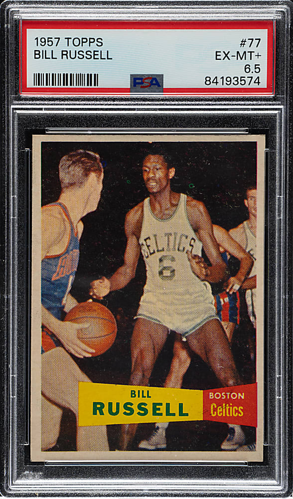 1957-1958 Topps Basketball #77 Bill Russell Rookie PSA EX-MT+ 6.5