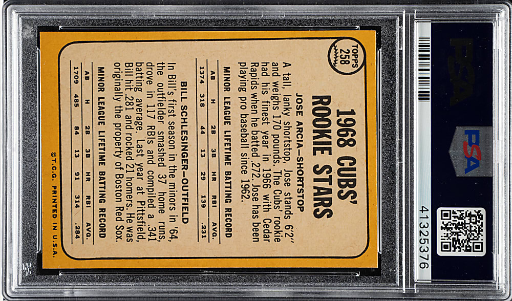 1968 Topps #258 Cubs Rookies PSA GEM MINT 10