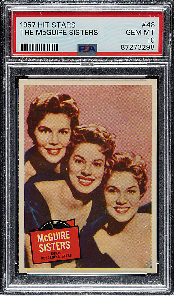 1957 Topps "Hit Stars" #48  The McGuire Sisters PSA GEM MINT 10