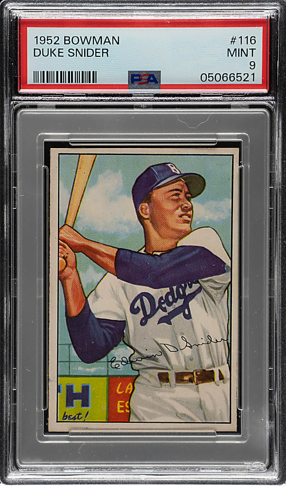 1952 Bowman #116 Duke Snider PSA MINT 9