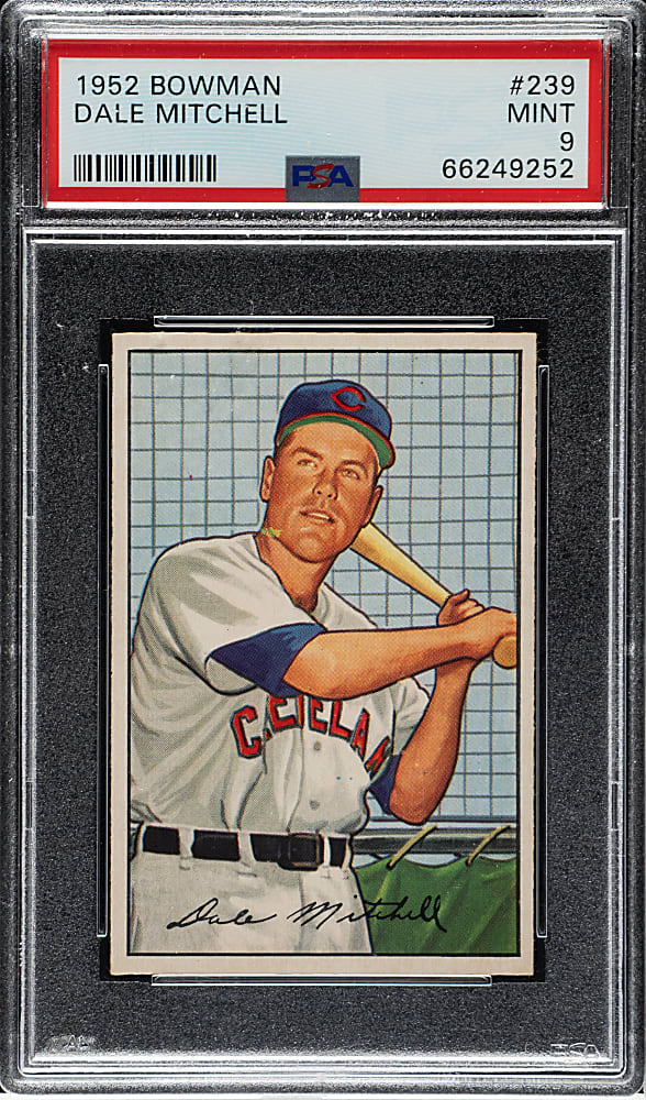1952 Bowman #239 Dale Mitchell PSA MINT 9