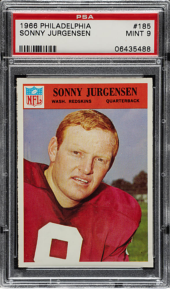1966 Philadelphia Football #185 Sonny Jurgensen PSA MINT 9