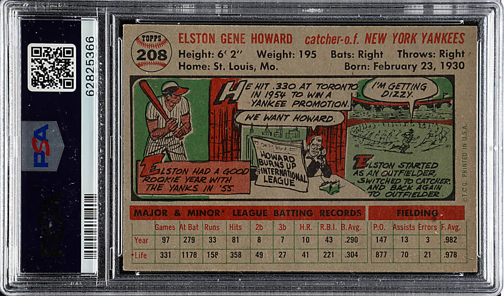 1956 Topps #208 Elston Howard PSA NM-MT 8