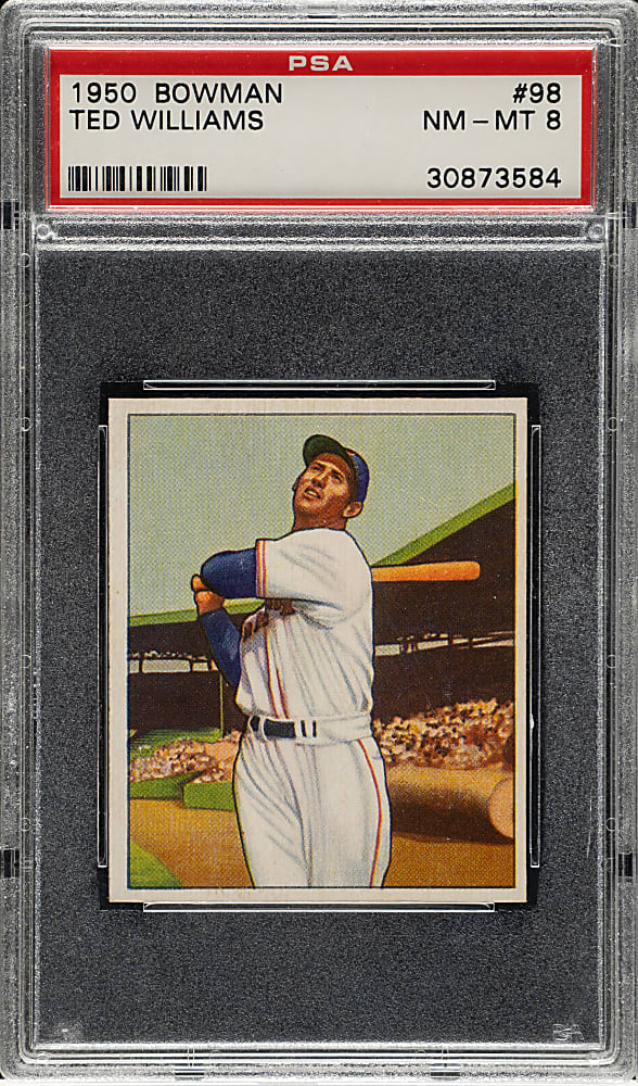 1950 Bowman #98 Ted Williams PSA NM-MT 8