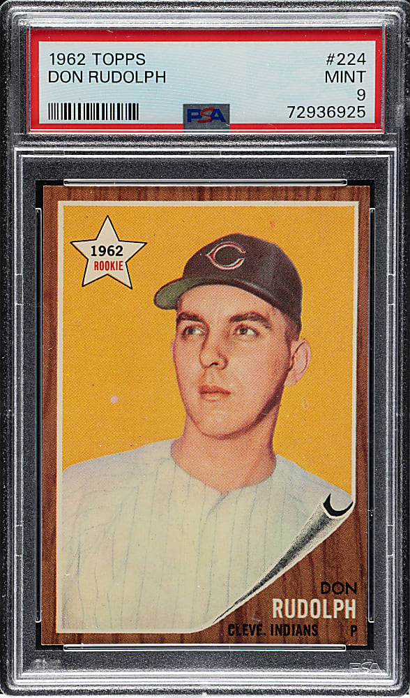 1962 Topps #224 Don Rudolph PSA MINT 9