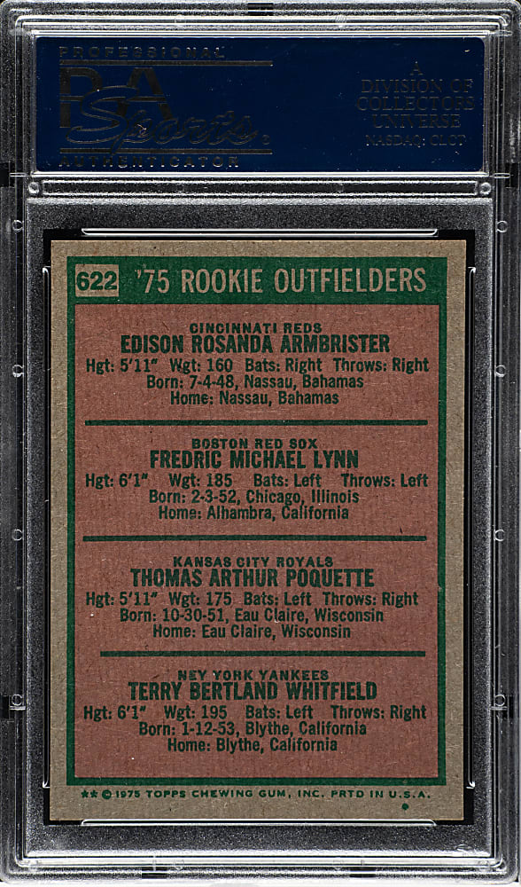 1975 Topps #622 Fred Lynn Rookie PSA GEM MINT 10