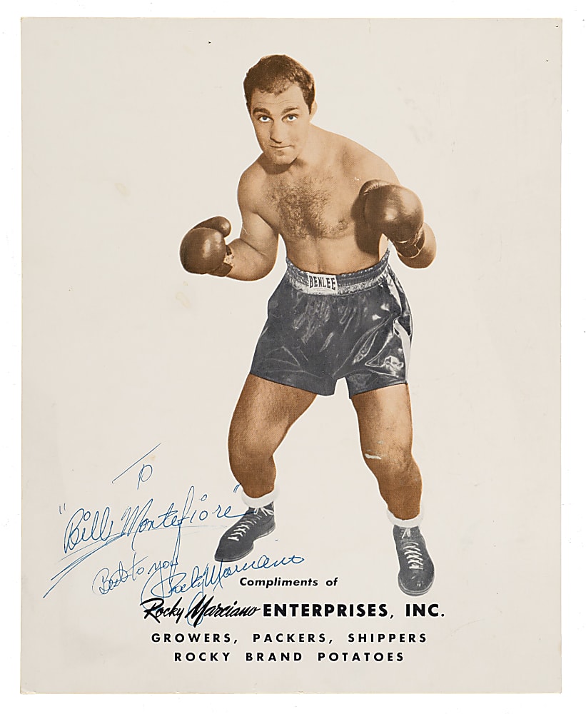 Circa Late 1950s Rocky Marciano Signed Promotional Oversized Postcard - JSA