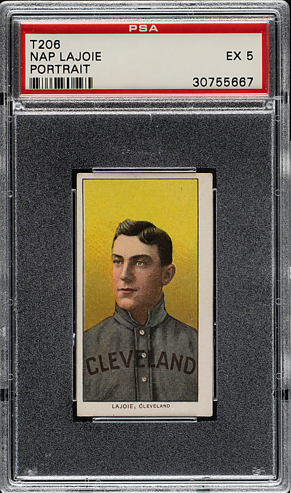 1909-1911 T206 White Border Nap Lajoie Portrait PSA EX 5