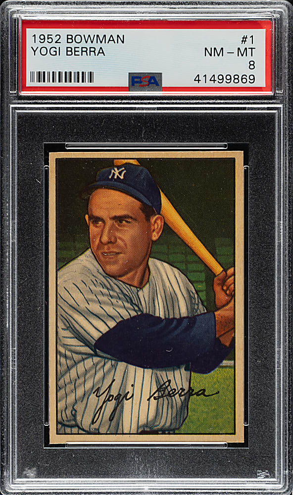 1952 Bowman #1 Yogi Berra PSA NM-MT 8