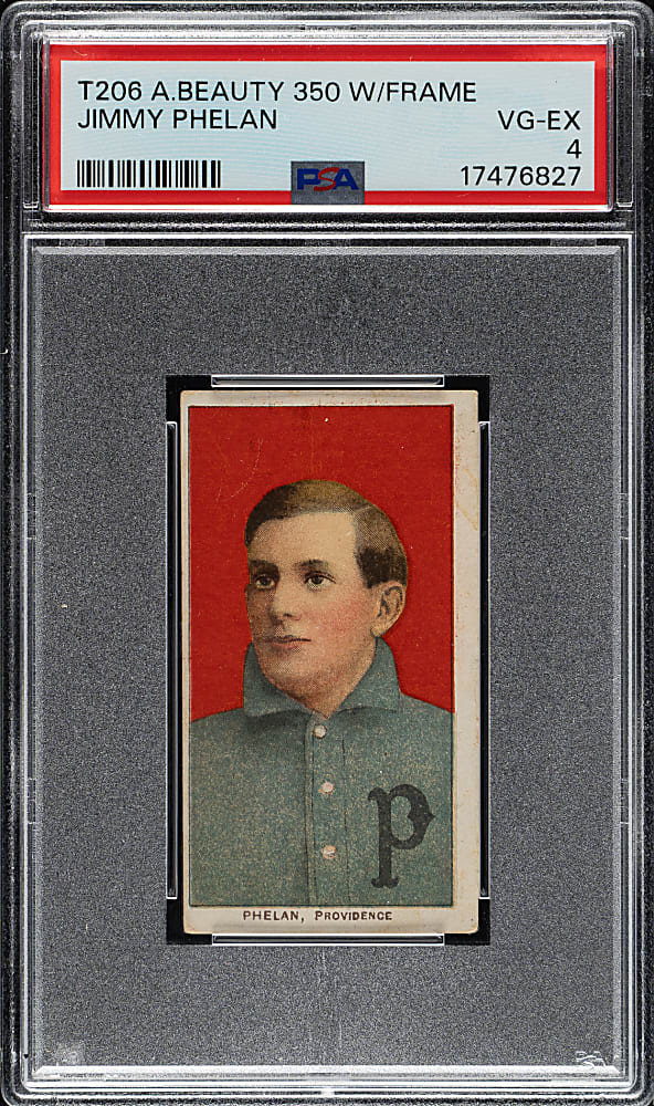 1909-1911 T206 White Border Jimmy Phelan PSA VG-EX 4 - American Beauty 350 Back