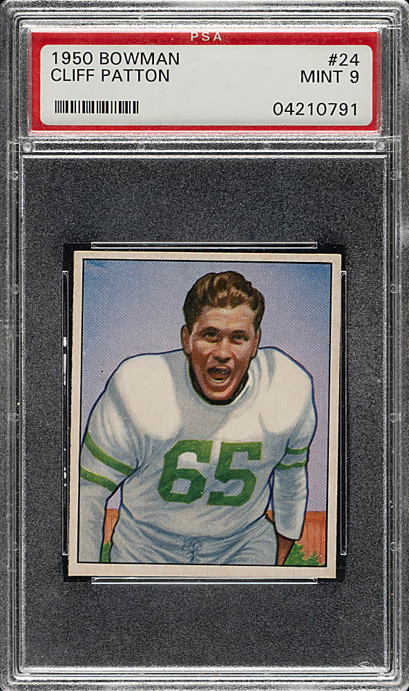 1950 Bowmam Football #24 Cliff Patton PSA MINT 9