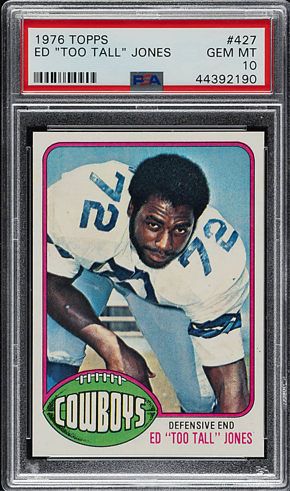 1976 Topps Football #427 Ed "Too Tall" Jones Rookie PSA GEM MINT 10