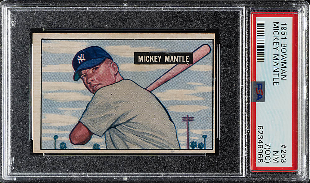 1951 Bowman #253 Mickey Mantle Rookie PSA NM 7 (OC)