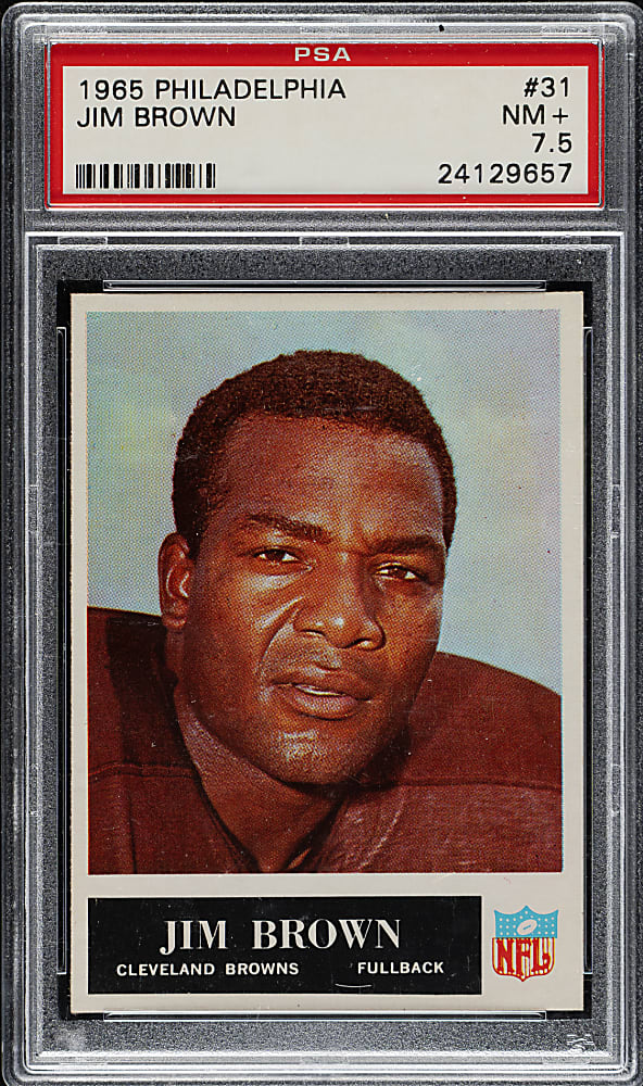 1965 Philadelphia Football #31 Jim Brown PSA NM+ 7.5