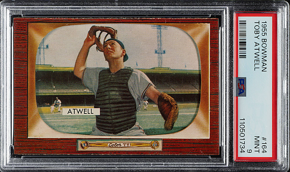 1955 Bowman #164 Toby Atwell PSA MINT 9
