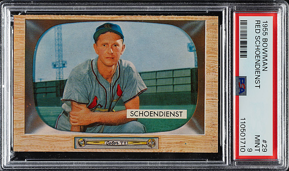 1955 Bowman #29 Red Schoendienst PSA MINT 9