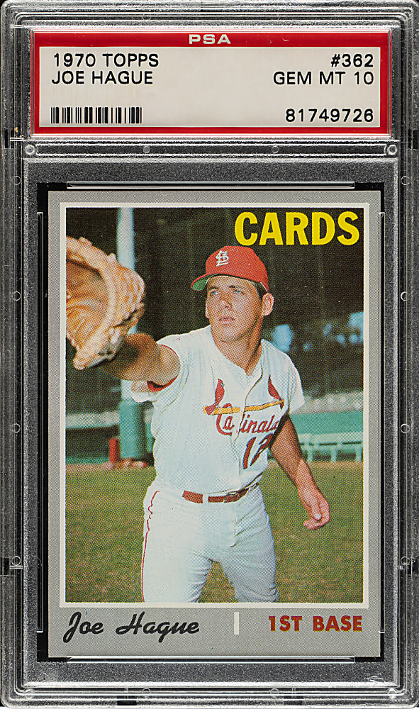 1970 Topps #362 Joe Hague PSA GEM MINT 10