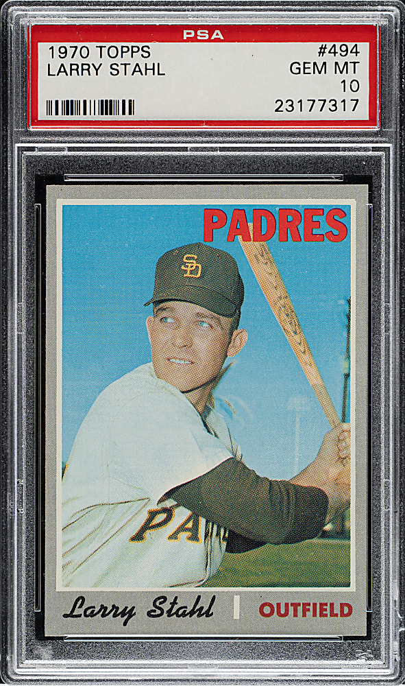 1970 Topps #494 Larry Stahl PSA GEM MINT 10 - 1 of 4!