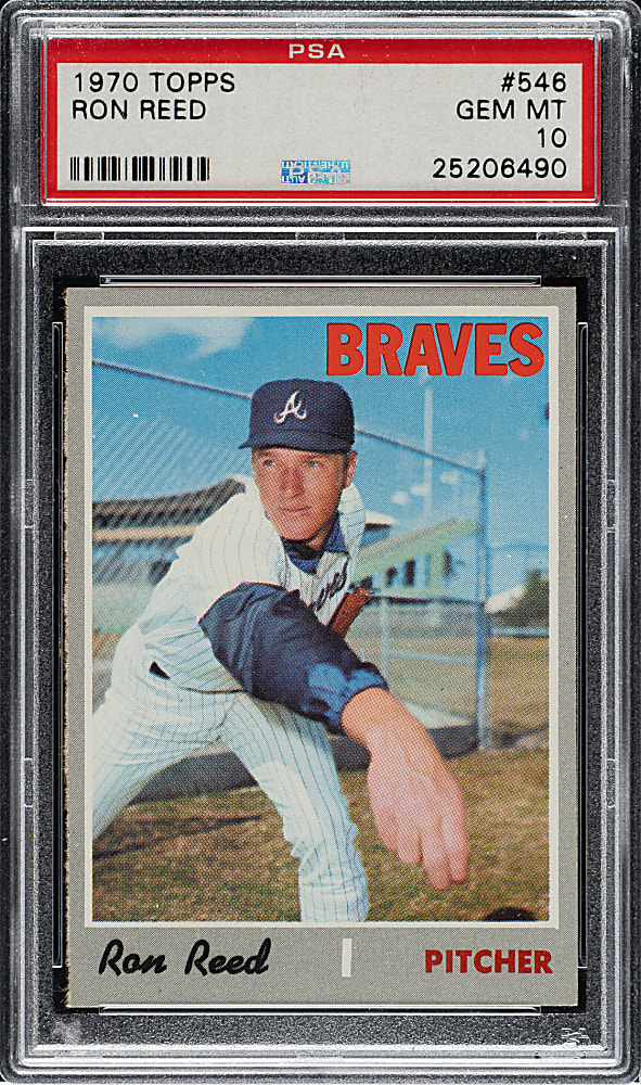 1970 Topps #546 Ron Reed PSA GEM MINT 10 - 1 of 2!