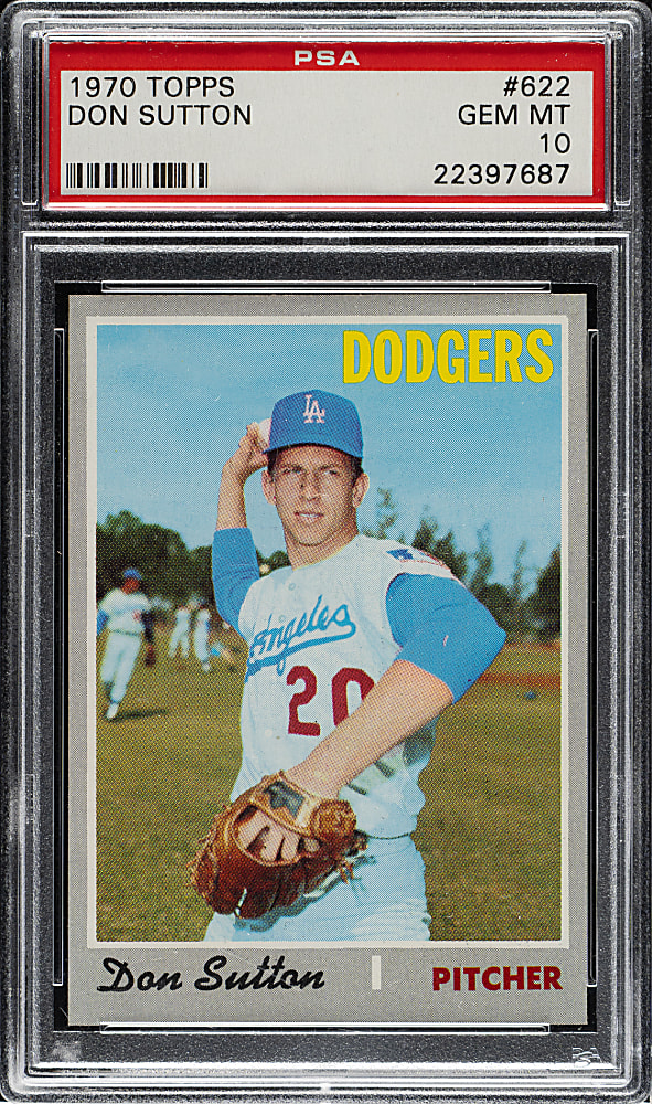 1970 Topps #622 Don Sutton PSA GEM MINT 10 - 1 of 4!