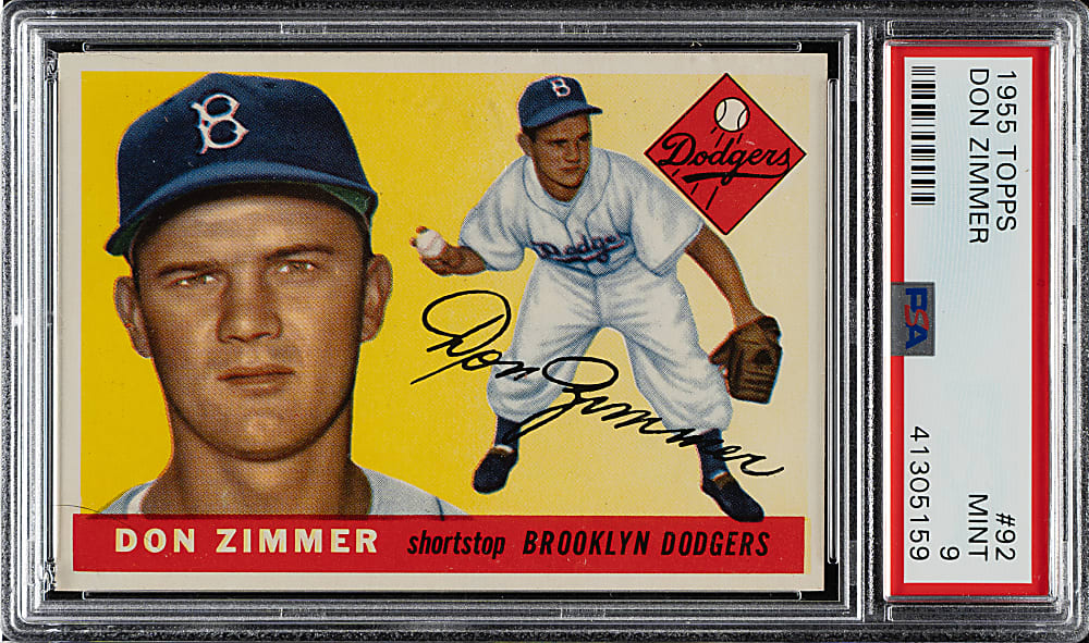 1955 Topps #92 Don Zimmer PSA MINT 9 - 1 of 3 - Highest Graded!