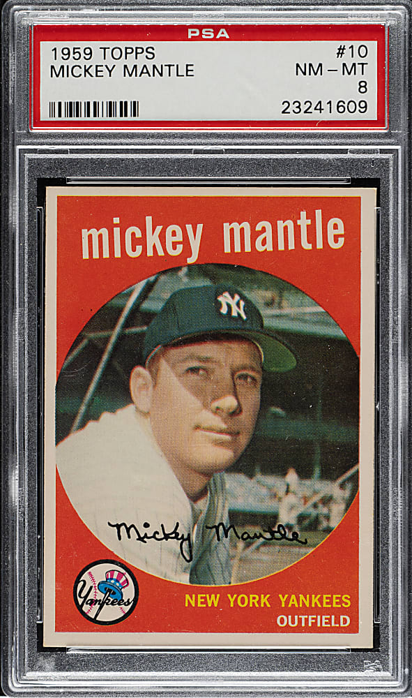 1959 Topps #10 Mickey Mantle PSA NM-MT 8