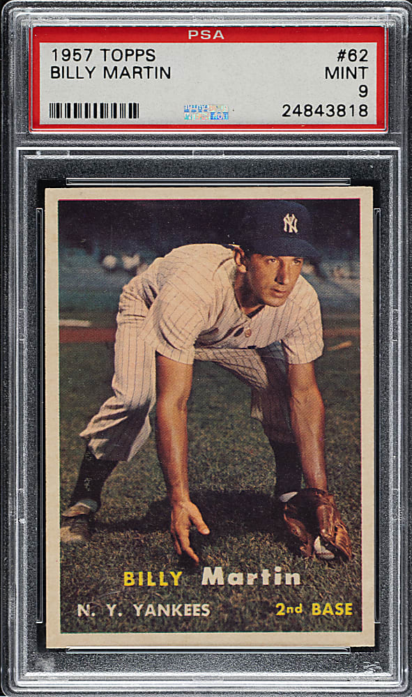 1957 Topps #62 Billy Martin PSA MINT 9 - Highest Graded!