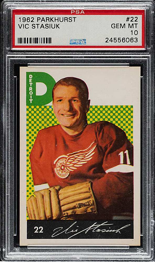 1962-1963 Parkhurst Hockey #22 Vic Stasiuk PSA GEM MINT 10 - 1 of 3!