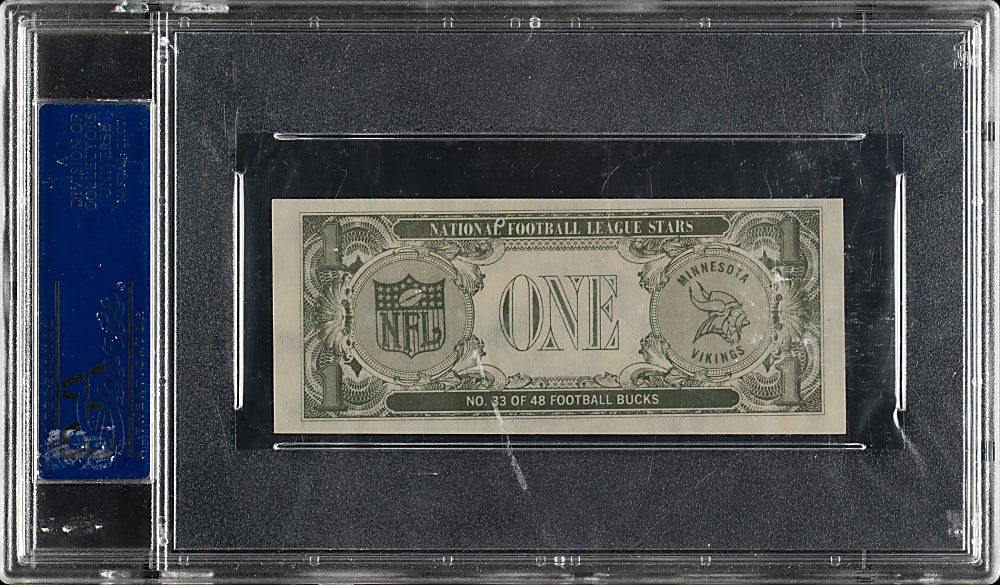 1962 Topps "Football Bucks" #33 Fran Tarkenton PSA NM-MT 8