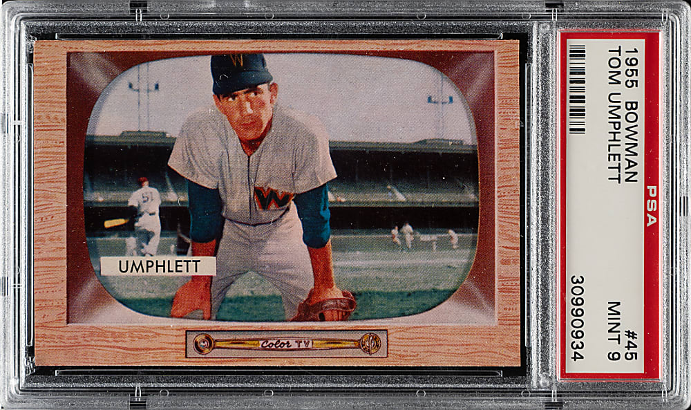 1955 Bowman #45 Tom Umphlett PSA MINT 9