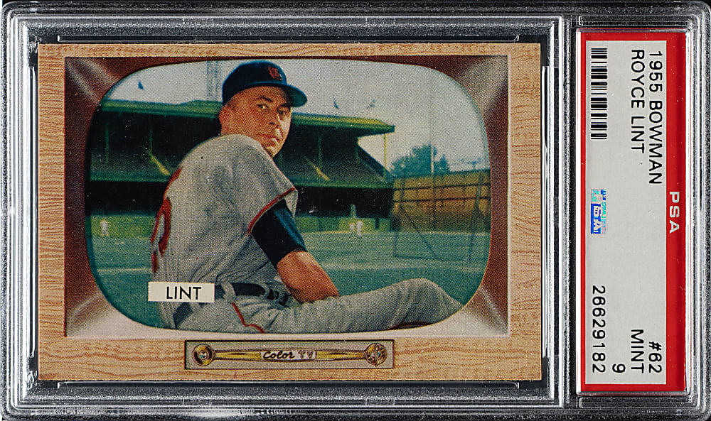 1955 Bowman #62 Royce Lint PSA MINT 9 - 1 of 3 - Highest Graded!
