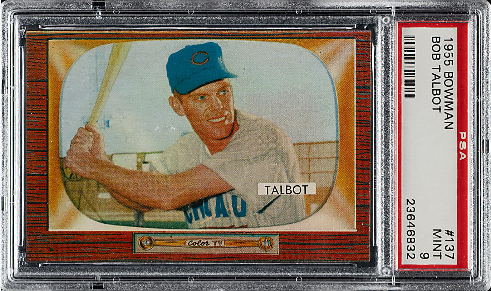 1955 Bowman #137 Bob Talbot PSA MINT 9 - 1 of 5 - Highest Graded!