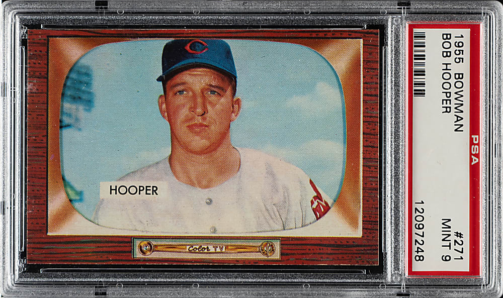 1955 Bowman #271 Bob Hooper PSA MINT 9 - 1 of 5 - Highest Graded!