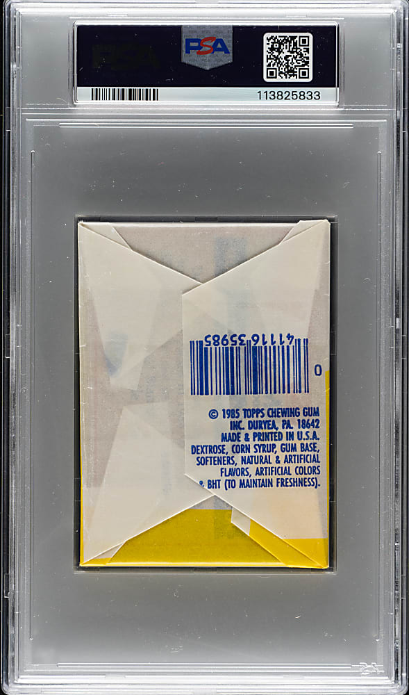 1985 Topps Football Unopened "White Top" Wax Pack PSA MINT 9 - Dan Marino Record Breaker on Back