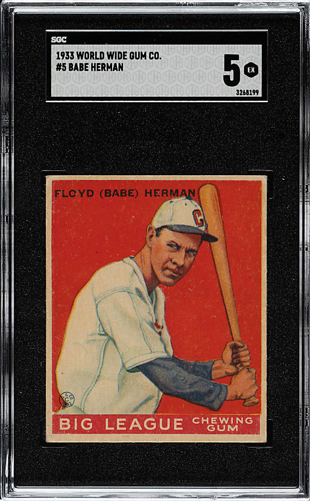 1933 V353 World Wide Gum Canadian Goudey #5 Babe Herman SGC EX 5