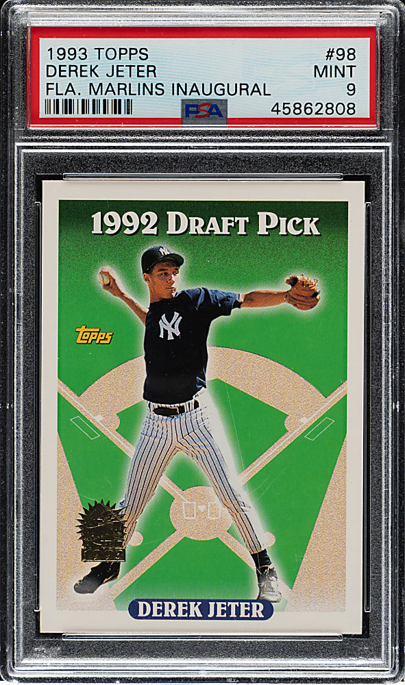 1993 Topps Inaugural Year Florida Marlins #98 Derek Jeter Rookie PSA MINT 9