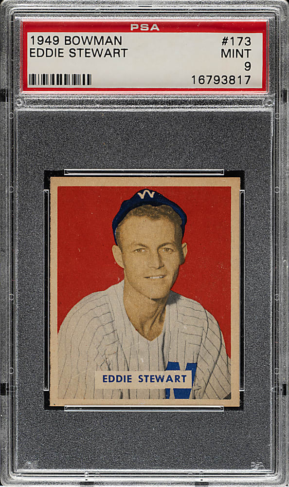 1949 Bowman #173 Eddie Stewart PSA MINT 9