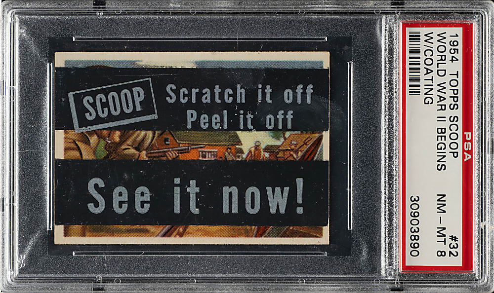 1954 Topps "Scoop" #32 World War II Begins PSA NM-MT 8