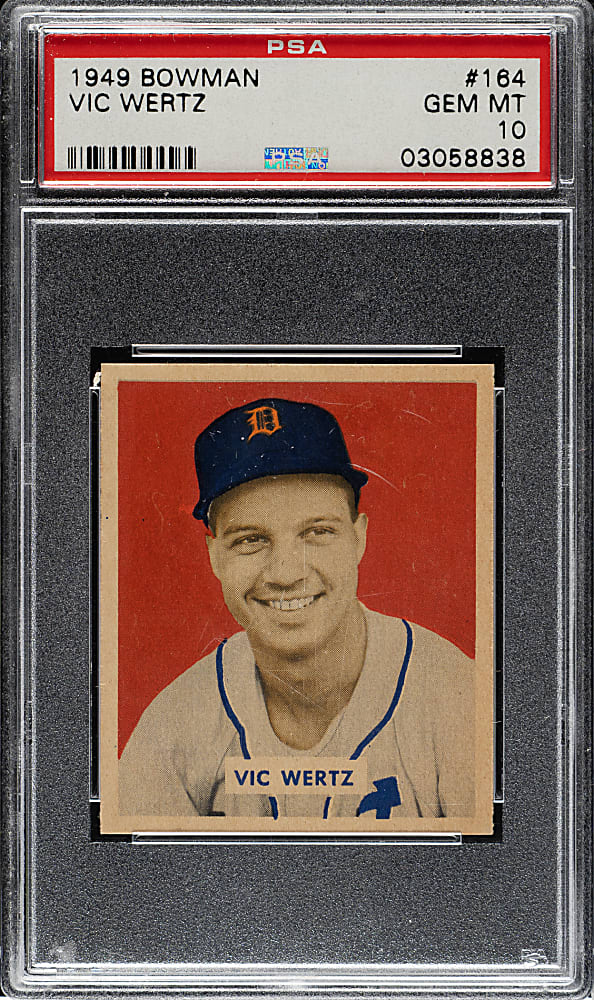 1949 Bowman #164 Vic Wertz PSA GEM MINT 10 - 1 of 2!