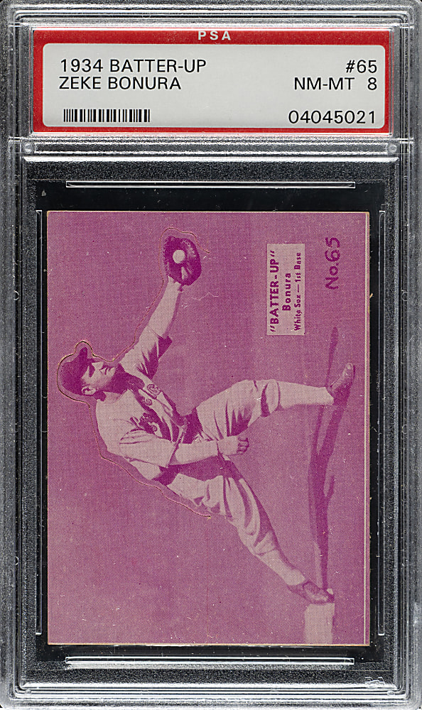 1934-1936 R318 Batter-Up #65 Zeke Bonura PSA NM-MT 8